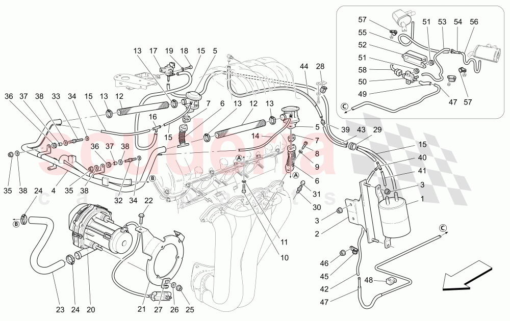 ADDITIONAL AIR SYSTEM (Available with: "GranSport MC Victory" Version) of Maserati Maserati GranSport Coupe (2005-2007)