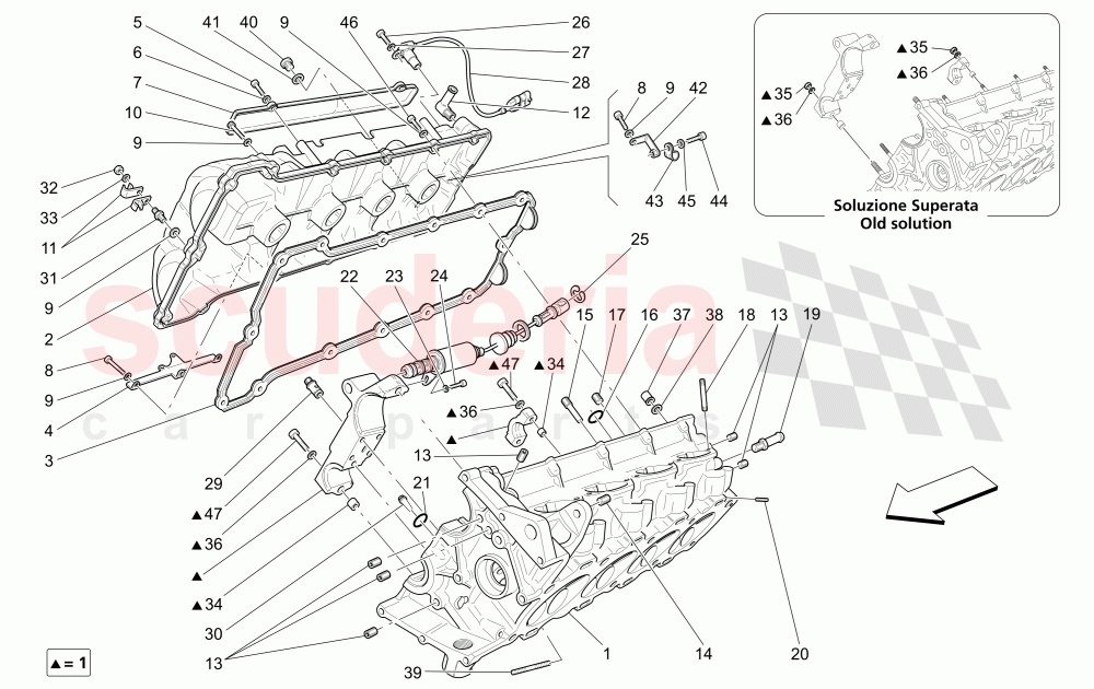 RH CYLINDER HEAD of Maserati Maserati 4200 Spyder (2005-2007) CC