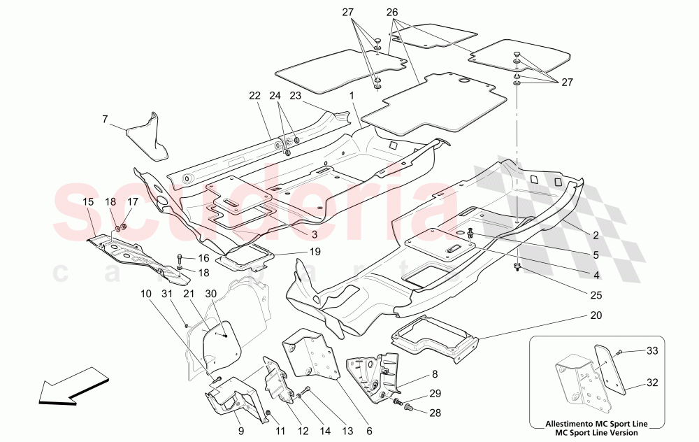 PASSENGER COMPARTMENT MATS (Not available with: Centennial Edition) of Maserati Maserati GranCabrio (2013-2015) MC