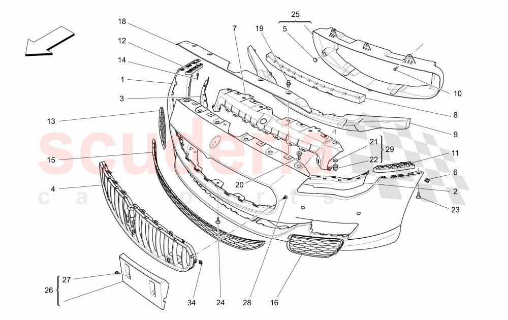 FRONT BUMPER of Maserati Maserati Quattroporte (2013-2016) Diesel