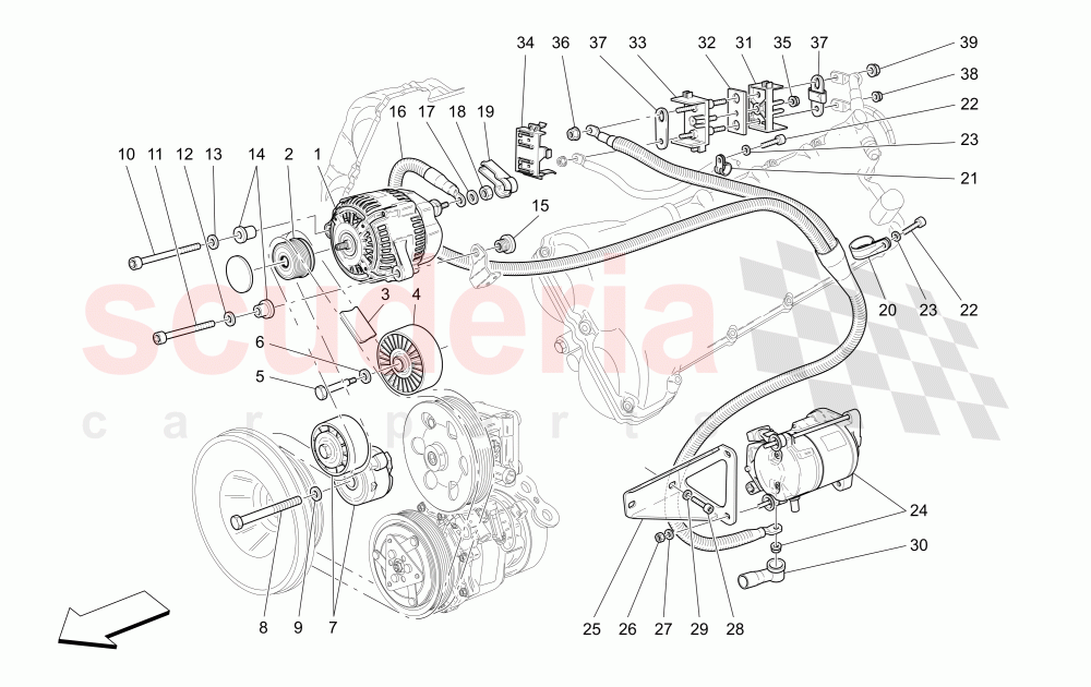 ALTERNATOR AND STARTING MOTOR of Maserati Maserati 4200 Spyder (2005-2007) GT