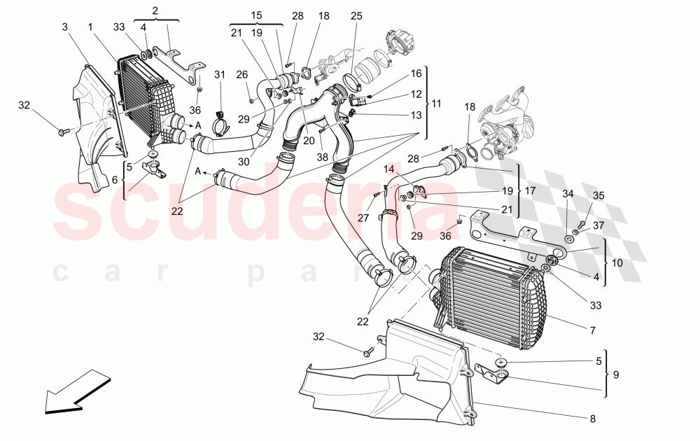 INTERCOOLER SYSTEM of Maserati Maserati Ghibli (2014-2016) S Q4