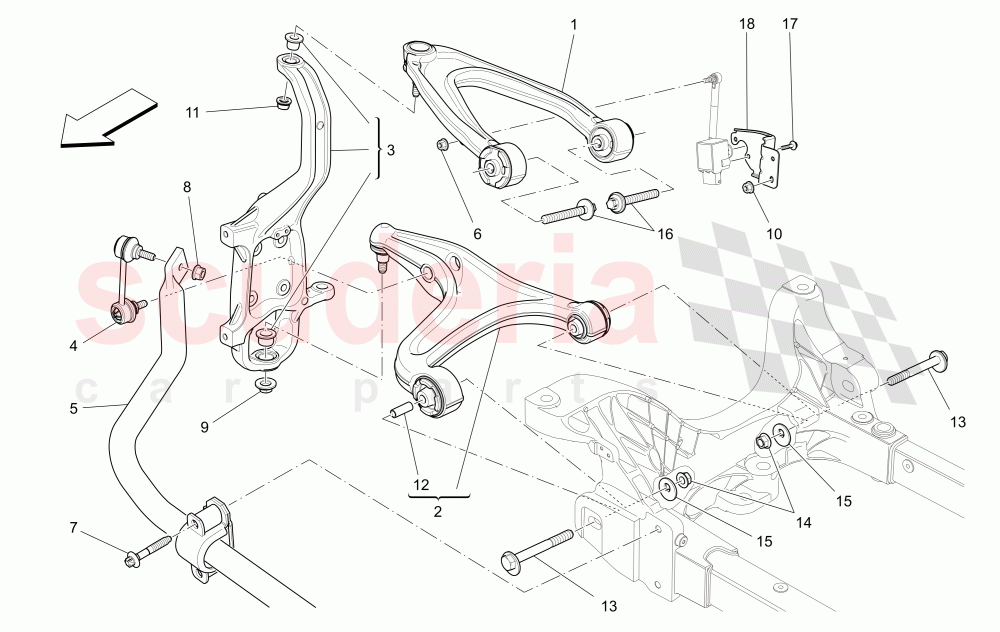 FRONT SUSPENSION of Maserati Maserati Ghibli (2017+)