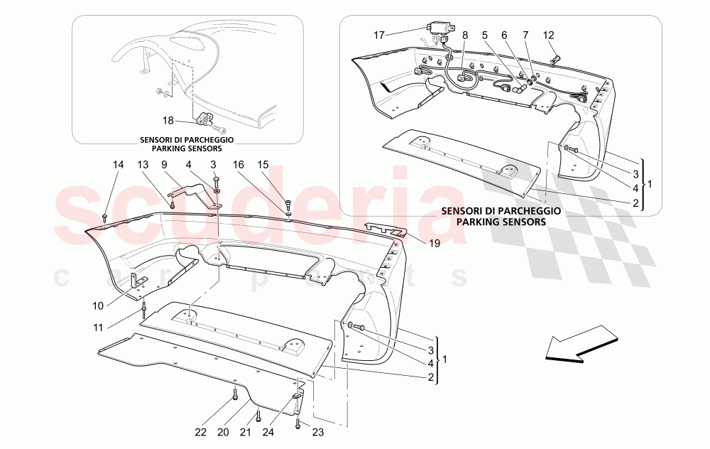 REAR BUMPER of Maserati Maserati 4200 Coupe (2005-2007) CC