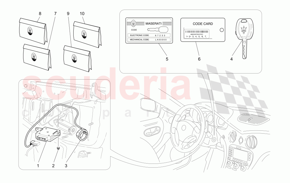 ALARM AND IMMOBILIZER SYSTEM of Maserati Maserati 4200 Coupe (2005-2007) GT