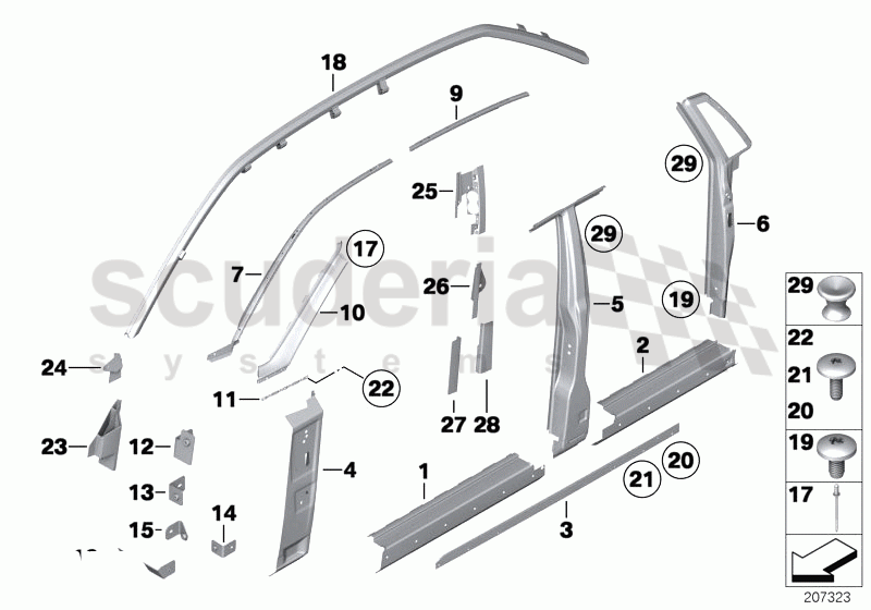 BODY-SIDE FRAME of Rolls Royce Rolls Royce Phantom Extended Wheelbase