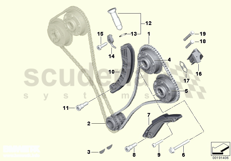 Timing chain, cylinders 7-12 of Rolls Royce Rolls Royce Phantom Extended Wheelbase