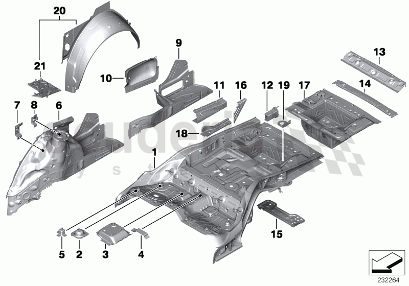 FLOOR PANEL TRUNK/WHEEL HOUSING REAR of Rolls Royce Rolls Royce Ghost Series I (2009-2014)