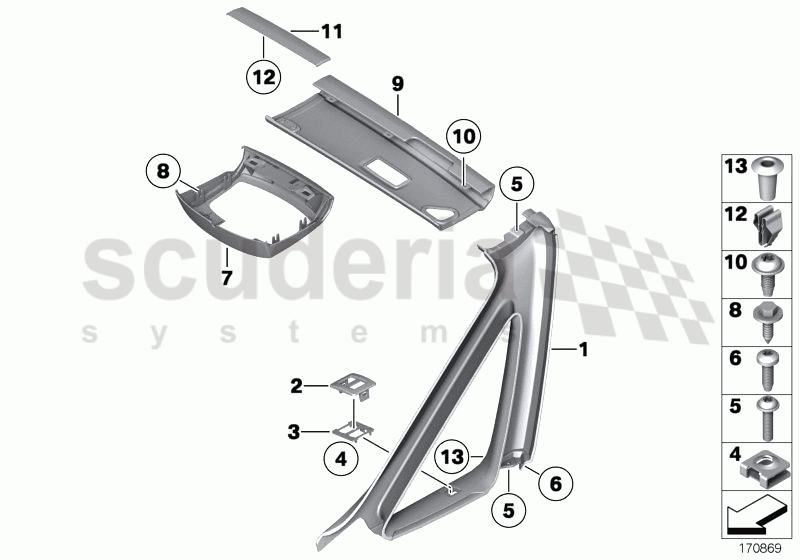 Trim panel A-column/Int.windscreen panel of Rolls Royce Rolls Royce Phantom Coupe