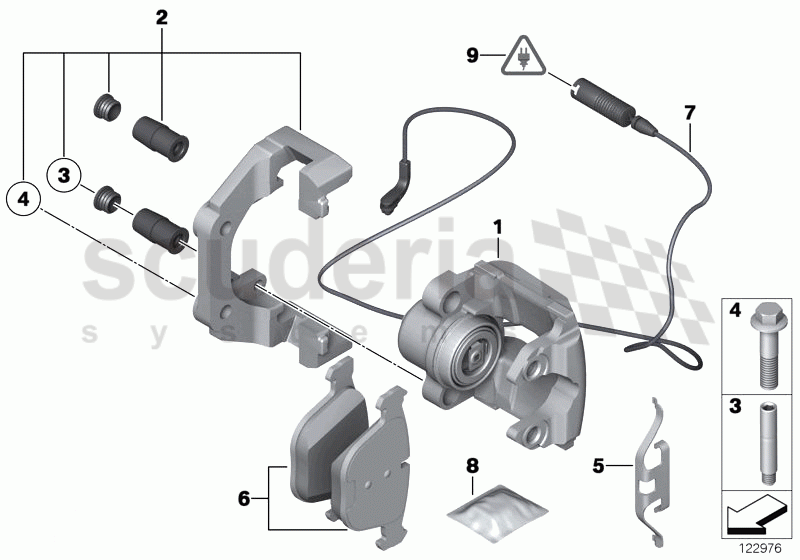 REAR WHEEL BRAKE-BRAKE PAD SENSOR of Rolls Royce Rolls Royce Phantom Extended Wheelbase