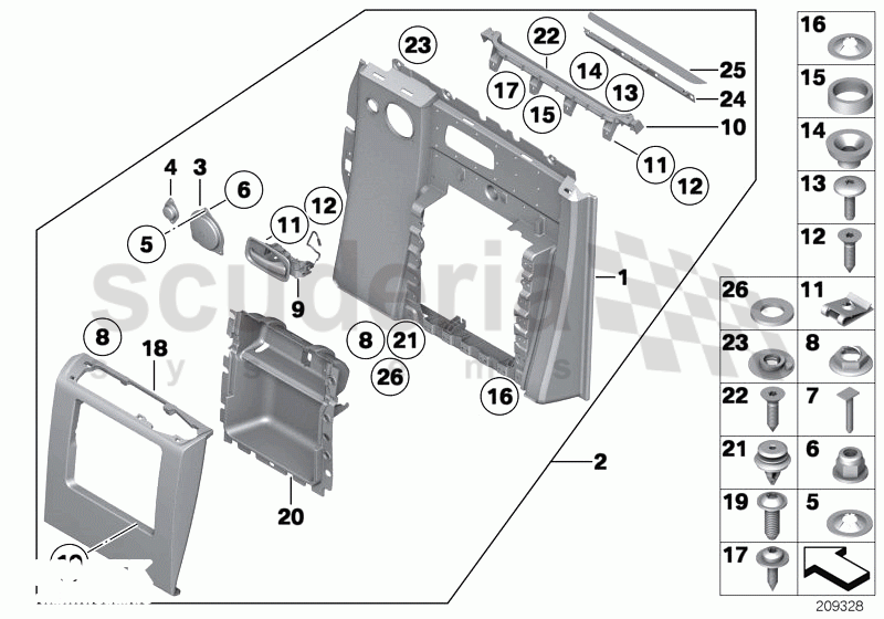 Door trim panel, rear / from 01/2009 of Rolls Royce Rolls Royce Phantom