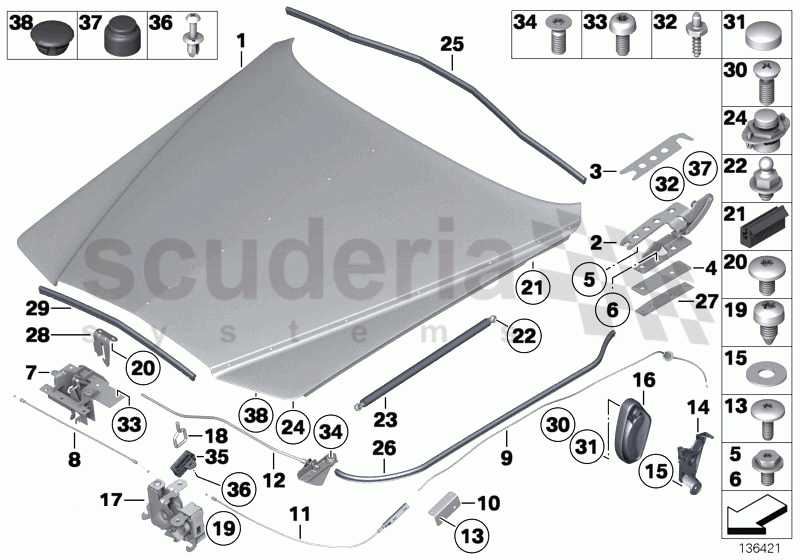 ENGINE HOOD/MOUNTING PARTS of Rolls Royce Rolls Royce Phantom Extended Wheelbase