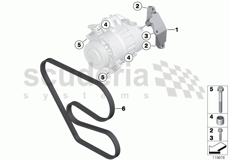 AIR COND.COMPRESSOR-SUPPORTING BRACKET of Rolls Royce Rolls Royce Phantom Drophead Coupe