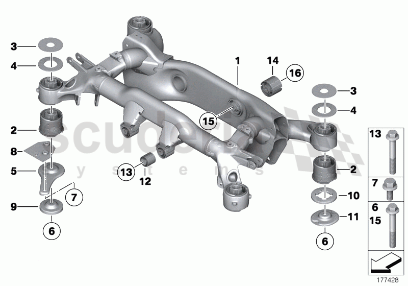 REAR AXLE CARRIER of Rolls Royce Rolls Royce Phantom Drophead Coupe