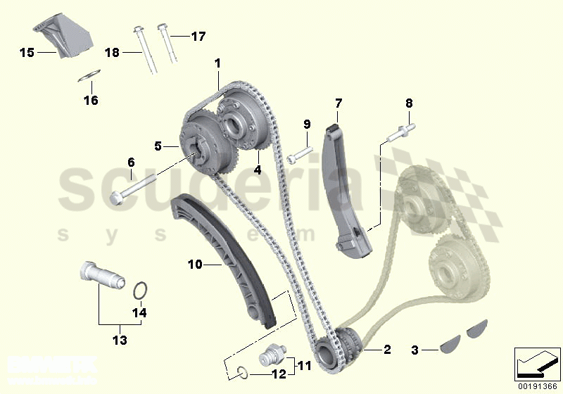 Timing chain, cylinders 1-6 of Rolls Royce Rolls Royce Phantom Extended Wheelbase