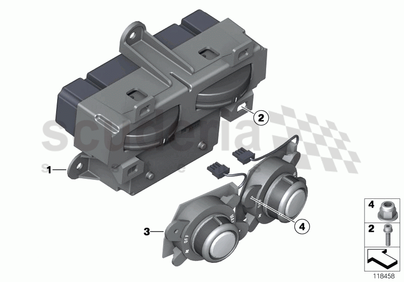 Control unit, rear ventilation of Rolls Royce Rolls Royce Phantom Drophead Coupe