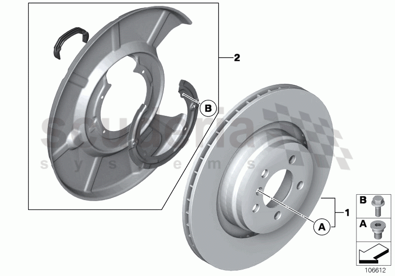 Rear wheel brake-Brake disc of Rolls Royce Rolls Royce Phantom Drophead Coupe