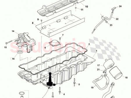 Photo of SCREEN COVER ASSY SUMP OIL PICK UP 4G4E…