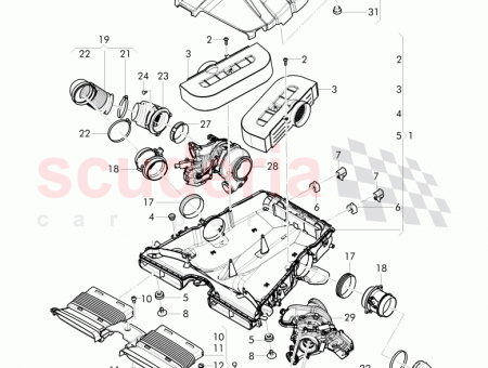 Photo of 1 set of securing parts intake air duct…