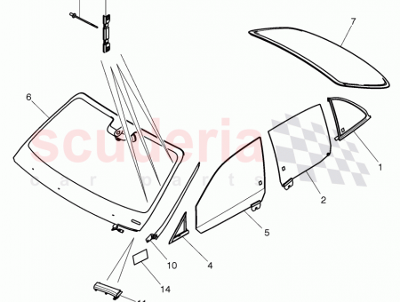 Photo of rear window glass insul glass 3Y5 845 051…