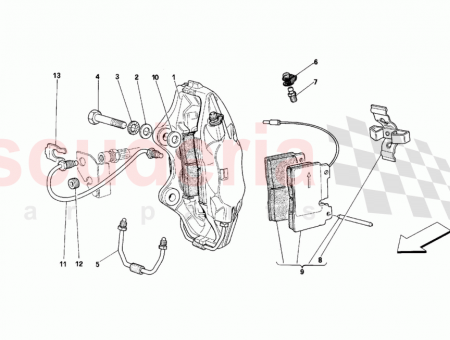 Photo of LH front caliper with pads BREMBO…