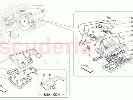 Photo of GLOVE BOX ASSEMBLY ROSSO CORALLO CORALLO RED 094082095…