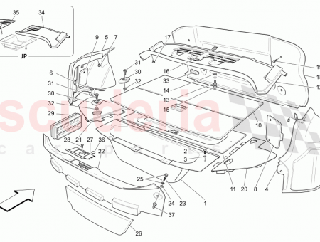 Photo of COMPLETE TRUNK COMPARTMENT CARPET GRIGIO GREY 364930071…