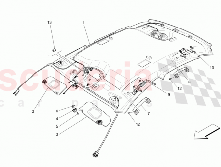 Photo of ROOF UPHOLSTERY ASSEMBLY POWER SUNROOF ALCANTARA ROOFLINING MASERATI…