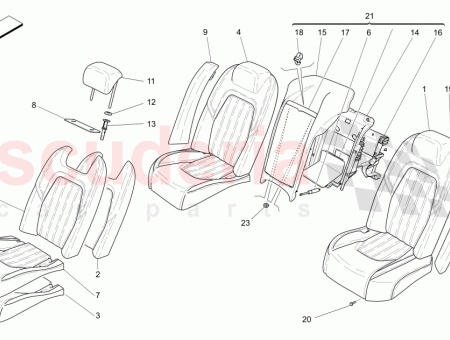 Photo of REAR HEADREST ASSEMBLY ZEGNA EDITION INTERIORS HIDE AMANN…