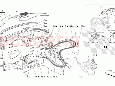 Photo of COMPLETE UPPER INSERT IN THE DASHBOARD BLU CHIARO…