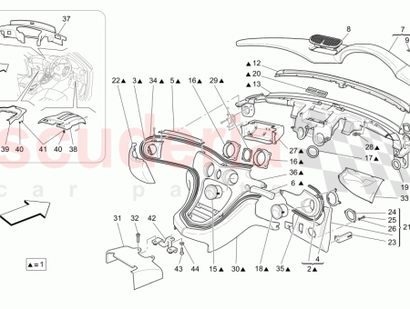 Photo of DASHBOARD ASSEMBLY CUOIO HIDE 364014604 GRIGIO MEDIO MEDIUM…